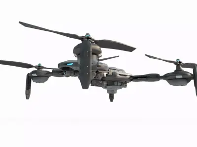 Future sci-fi style quadcopter 3D model