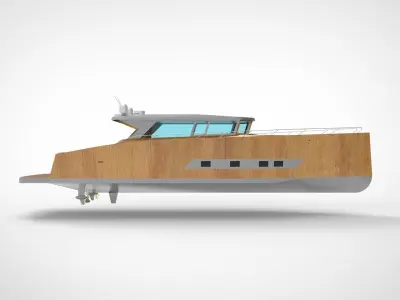Modern luxury yacht Low-poly 3D model