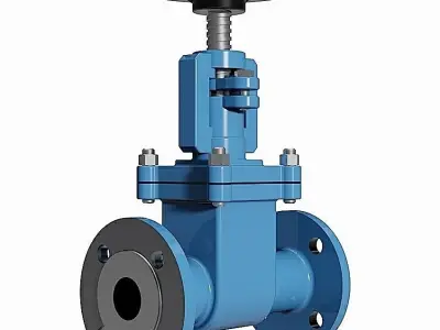 Gate Valves - DIN Flanged Ends -  3D model