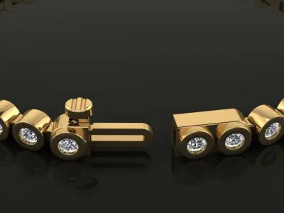 Bezel Bracelet Link 3mm 3D print model