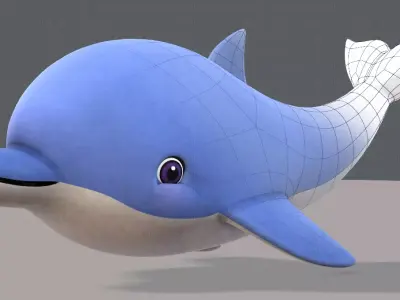 Dolphin V01 Low-poly 3D model