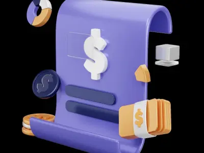 Finance 3D Icon Set 3D model