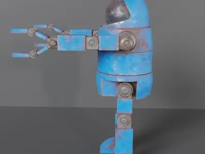 Cute Rusty Robot Low-poly 3D model