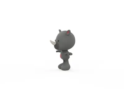 Character015 Rhino Animal  Low-poly 3D model