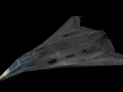 steampunk space shuttle Low-poly 3D model