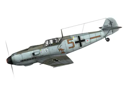 Messerschmitt - BF-109 E - Brown 5  3D model