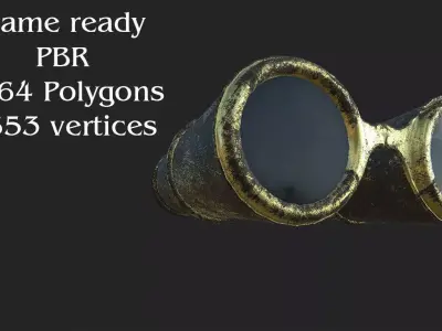Ancient binocular Low-poly 3D model
