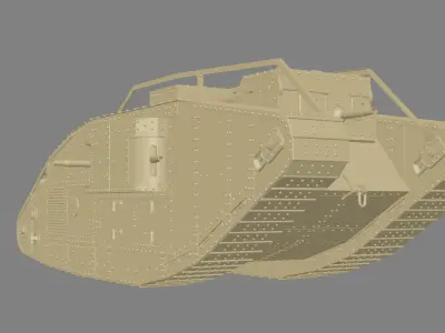 Mark IV  British tank of the First World War 3D model