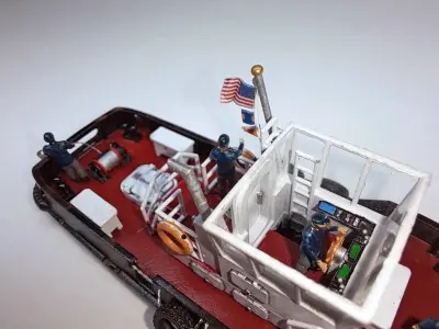 N Scale Tugboat with Sailors 3D model