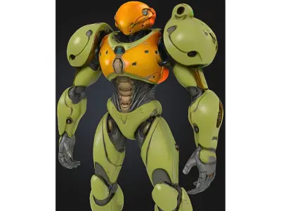 Sci fi Robot Android Low-poly 3D model