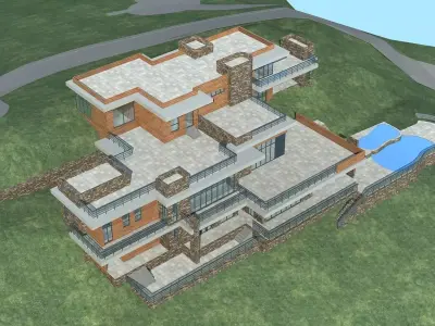 Villa modern house 3D model purchase
