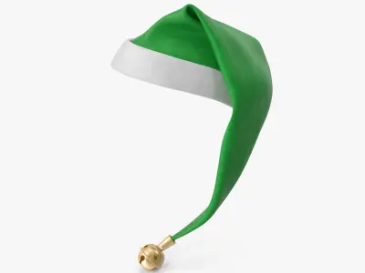 Christmas Hat Green with Bell v2 3D model