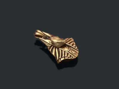 Egyptian Anubis head pendant 3D print model