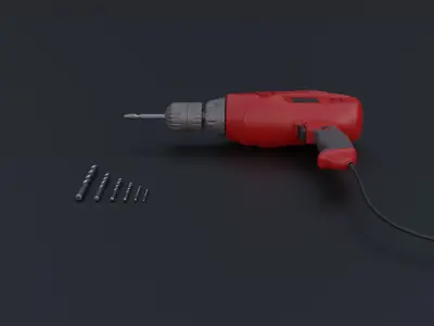 Drill machine Low-poly 3D model buy