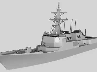 DDG Sejong the Great KDX III class Low-poly 3D model
