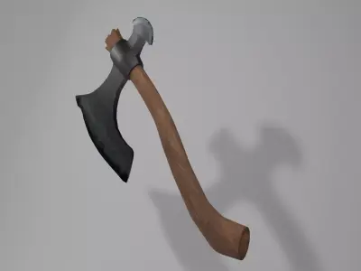 Battle Axe Low-poly 3D model 18