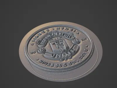 Manchester united Football Medallion 3D print model