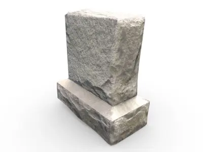 Gravestone Low-poly 3D model 8