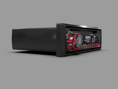 Pioneer DEH-1550UB Car Stereo Low-poly 3D model
