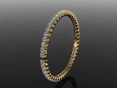 Infinity Diamond Round Bangle 3mm50  3D print model