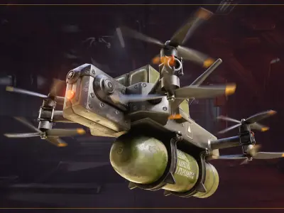 Kamikaze Drone Low-poly 3D model