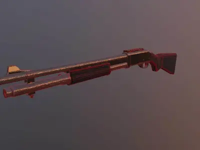 Remington 870 Shotgun Low-poly 3D model