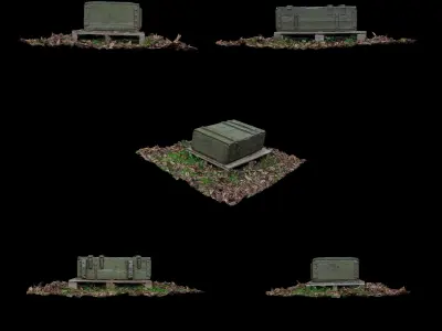 Military box scan Low-poly 3D model