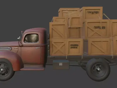 Vintage Cargo Truck 3D Model 3D model