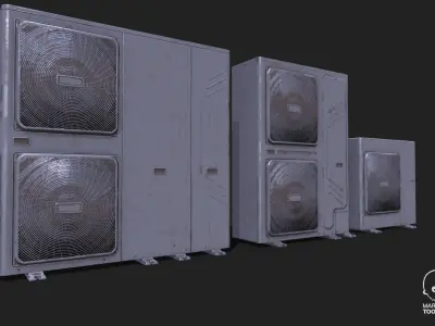 Air Condition Outdoor Units - Weathered  Pbr Textured Low-poly 3D model