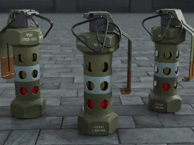 Hand Grenade v5 Low-poly 3D model