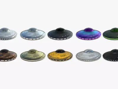 10 Alien Spaceship UFO B Collection - Sci Fi Spacecraft Design 3D Model Pack purchase