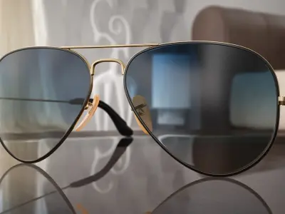 Classic Sunglasses Gradient Light Blue 3D model