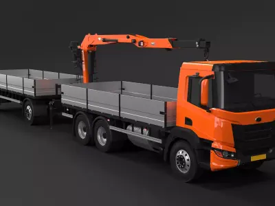 Generic Self Loader Truck and Trailer 3D model