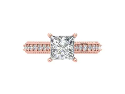 Princess Art Deco Ring 3D print model 12