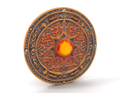 Ornate Sun Shield model pack Low-poly 3D model