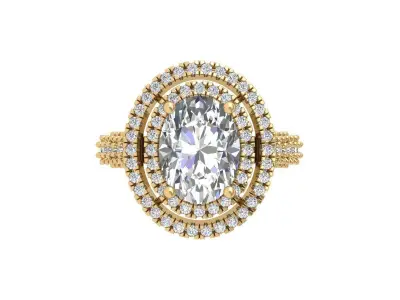 Solitaire Engagement Art Deco Ring 3D print model