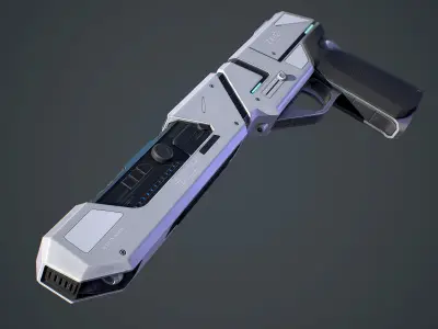 Laser Pistol Blaster PBR Low-poly 3D model