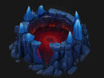 Mystical Energy Pool  Luminous Heart of Arcane Power Free 3D model