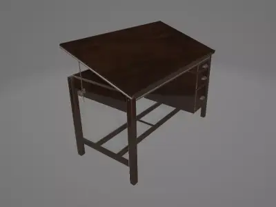 Antique Art Desk 3D model