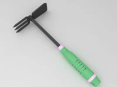 Garden hand spade fork 3d model  3D model