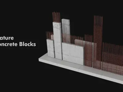 Industrial kitbash volume 01 Construction site and buildings Low-poly 3D model