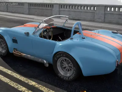 1965 Shelby Cobra Blue Rigged 3D model