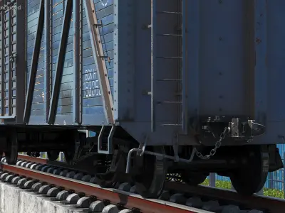 Cargo Wagon Blue 3D model