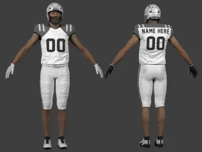 American Football Player African American 3D model