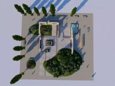 park-public park-Private Park Landscape 3D model purchase