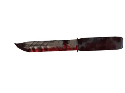 Bloodbound Blade Dark Knife with Leather Grip 3D Model Low-poly 3D model