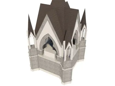 Medieval architecture - City house building  Low-poly 3D model