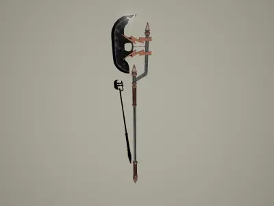 Electrified Great Axe Free low-poly 3D model