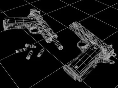 Realistic M1911 Pistol 3D model