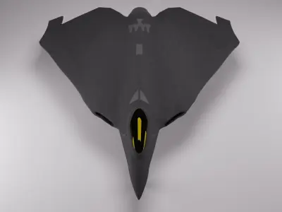 Plane fighter jet Low-poly 3D model